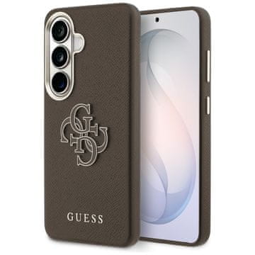 Guess Ovitek Guess Grained Big 4G Metal Logo za Samsung Galaxy S26+ rjave barve