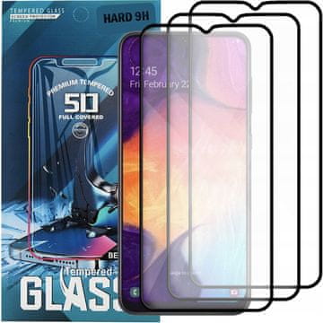 shumee 3x kaljeno steklo za Samsung Galaxy A50 / A50S (celoten zaslon, polno 5D)