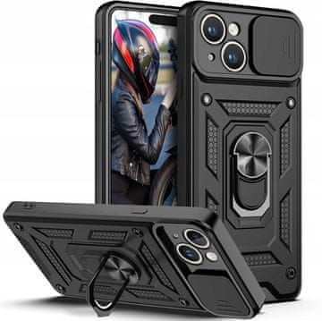 shumee Ovitek za iPhone 15 Plus, ojačan drsni obroč na hrbtni strani + 9H steklo