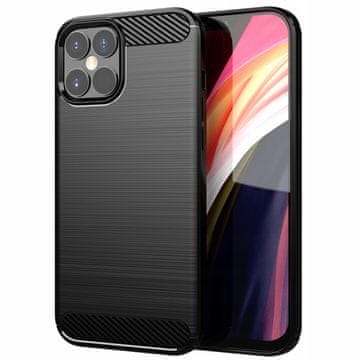 shumee Ovitek za iPhone 12 / iPhone 12 PRO | Armed Carbon Case Black + 9H steklo