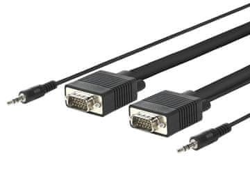 Vivolink Vivolink PROVGAS15 Kabelski adapter 15 m VGA (D-Sub) + 3,5 mm črne barve