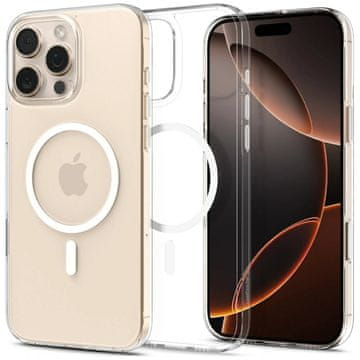 Spigen Ovitek Spigen Thin Fit T-Mag MagSafe za iPhone 16 Pro Max, prozoren, bel