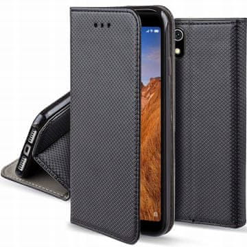 shumee OVITEK ZA Samsung J6 2018 zaprti pametni ovitek z magnetom, črn + steklo