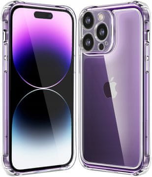 shumee Prozoren in brezbarven ovitek proti udarcem za iPhone 14 Pro + 9H steklo