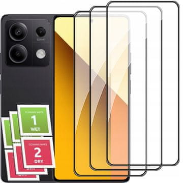 shumee 3x kaljeno steklo za celoten zaslon za Xiaomi Redmi Note 13 5G steklo 5D