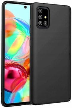 shumee Silikonski ovitek za Samsung Galaxy A51, mat hrbtna stran, črna + steklo