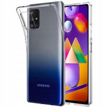 shumee Ovitek za Samsung Galaxy M31S, ultra tanek hrbtni del, prozoren + steklo