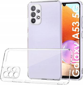 shumee Tanek ovitek za Samsung A53 5G, prozoren, brezbarven hrbtni del + steklo