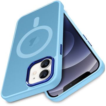 shumee Ovitek za iPhone 11 Magmat Magsafe ovitek za hrbtno stran moder + steklo