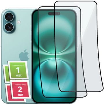 shumee 2x polno hibridno steklo ZA iPhone 16 Plus ZA celoten zaslon keramika 9D