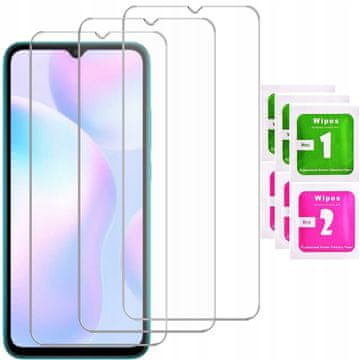 shumee 3x kaljeno steklo ZA Xiaomi Redmi 9A zaščitno steklo za zaslon 9H 3 kosi