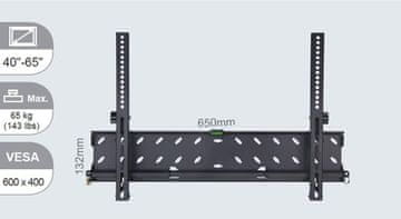 Vivolink Vivolink VLMW4065T TV nosilec za 165,1 cm (65") televizorje, črne barve