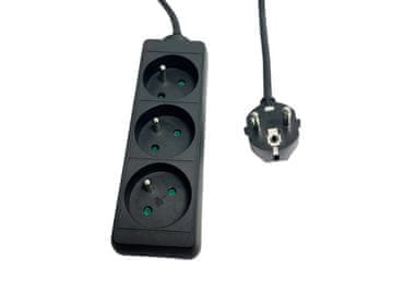 MicroConnect MicroConnect MC-PS030150FRB Razdelilnik s 3 vtičnicami 1,5 m črne barve