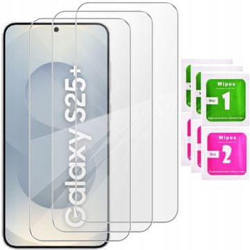 shumee 3x kaljeno steklo za Samsung Galaxy S25 Plus - zaščitno steklo 2.5D, 9H
