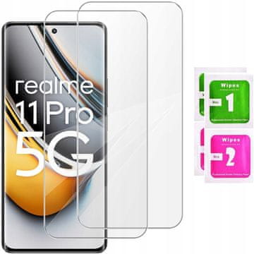 shumee 2x kaljeno steklo za zaščitno folijo za zaslon Realme 11 PRO 9H komplet
