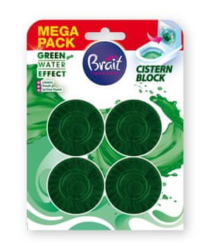 Dramers Brait Green disk za straniščno školjko z vodnim učinkom, zelen 4 x 50 g