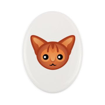 Artdog Abesinijska - keramična nagrobna ploščica z grafiko in napisom Art-Dog