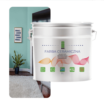 shumee Keramična barva ZA stene, pralna, pastelno zelena, mint, 2 l, odporna proti madežem
