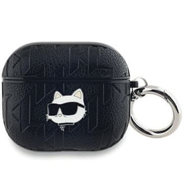Karl Lagerfeld Ovitek za slušalke AirPods 3 z monogramom Karl Lagerfeld Choupette Head, črne barve