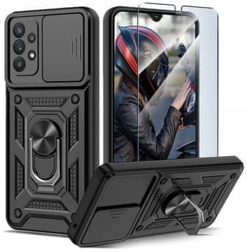 shumee Ovitek za Samsung A32 5G z oklepnim drsnim obročem, zaščito pred udarci in steklom.