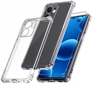 shumee Ovitek za Oppo Reno 13 FS 5G | F 5G oklepni ovitek iz silikonske gume, tanko steklo