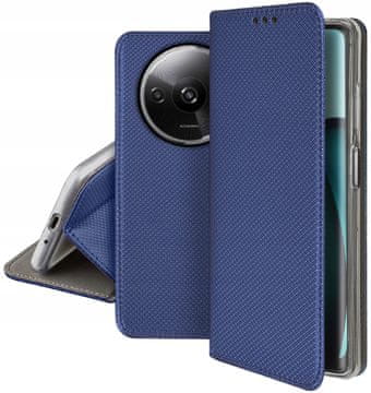 shumee Ovitek za Xiaomi Redmi A3 4G pametni magnetni ovitek za knjigo temno moder + steklo