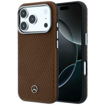 MERCEDES Mercedes usnjen ovitek MagSafe v lesenem videzu za iPhone 17 Pro Max, kamelja barva