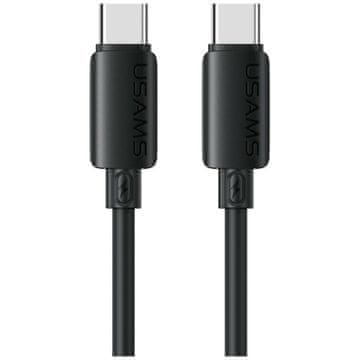 USAMS Usams U98 60W 3A silikonski kabel za hitro polnjenje USB-C na USB-C, črne barve