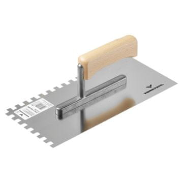 shumee Zobčana gladilka iz nerjavečega jekla z lesenim ročajem 270x130mm (4x4mm) Vorstahl