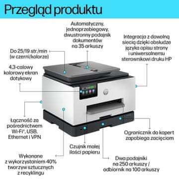 shumee Brezžični večnamenski tiskalnik/kopirni/skenirni tiskalnik HP OfficeJet Pro 9130b