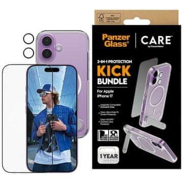 PanzerGlass Zaščitni komplet PanzerGlass Feature Kick 3v1 ovitek + steklo + leča za iPhone 17