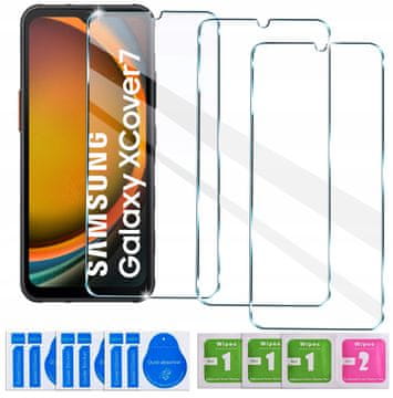 shumee 3x kaljeno steklo za zaščitno folijo za zaslon Samsung Galaxy Xcover 7 9H 3 kosi