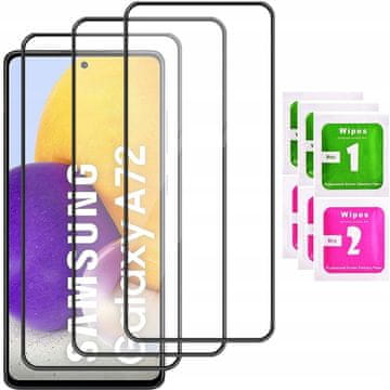 shumee 3x kaljeno steklo za celoten zaslon ZA Samsung Galaxy A72 polno 5D kaljeno steklo