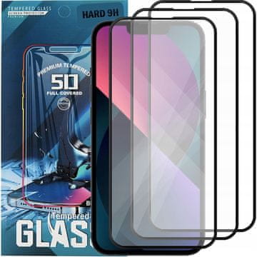 shumee 3x kaljeno steklo za celoten zaslon ZA iPhone 13 / 13 PRO 5D polno kaljeno steklo