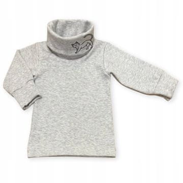 shumee Otroški pulover z ovratnikom 146, otroška majica, bluza s potiskom, siva melange