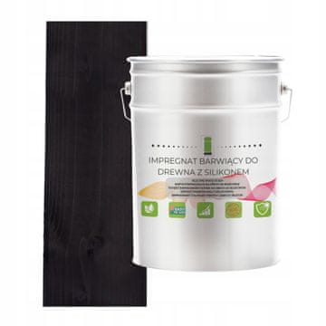 shumee Impregnacija lesa z voskom in silikonom, črna, hidrofobna, 2 v 1, 5 l, RAL 9005
