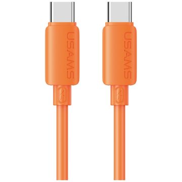 USAMS Usams U98 30W 3A silikonski kabel za hitro polnjenje USB-C na Lightning, oranžen