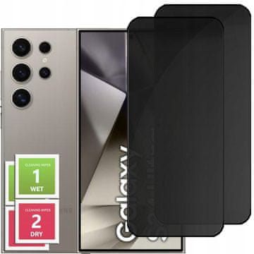 shumee 2x kaljeno steklo proti vohunjenju za Galaxy S24 Ultra zaščitno proti vohunjenju