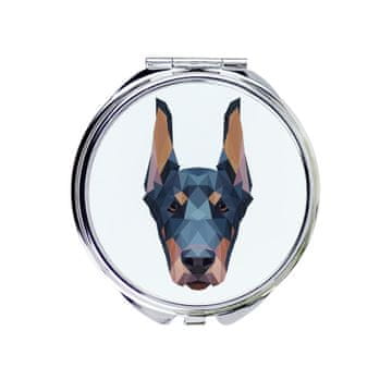 Doberman, Dobermann I - ogledalo s fotografijo in geometrijskim napisom