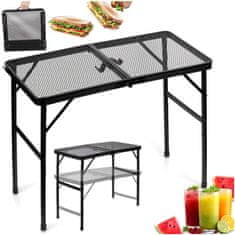 Artemis Zložljiva kamping miza, raztegljiva kamping miza, vrtna miza, 2 v 1, 80 x 40 cm
