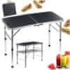 Artemis Zložljiva kamping miza, raztegljiva kamping miza, vrtna miza, 2 v 1, 80 x 40 cm