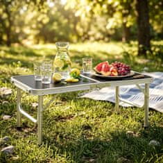 Artemis Zložljiva kamping miza, raztegljiva kamping miza, vrtna miza, 2 v 1, 80 x 40 cm