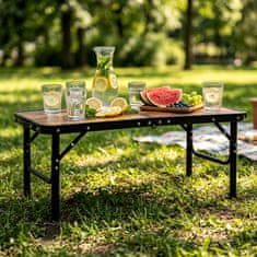 Artemis Zložljiva kamping miza, raztegljiva kamping miza, vrtna miza, 2 v 1, 80 x 40 cm
