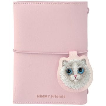 shumee Komplet 2 v 1: zvezek Nimmy New Big-Eye Cute Pets 2.0 + mačje pisalo roza barve