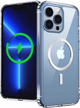shumee Ovitek za iPhone 13 Pro Max + 9H steklo ojačano 360° za Magsafe prozoren ovitek