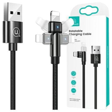 USAMS Usams pleten vrtljiv kabel U60 2ALightning črna/črna 1 m SJ476USB01 (US-SJ476)