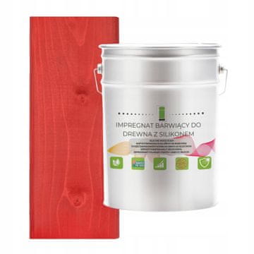 shumee Impregnacija lesa z voskom in silikonom, rdeča, hidrofobna, 2 v 1, 5 l, D160