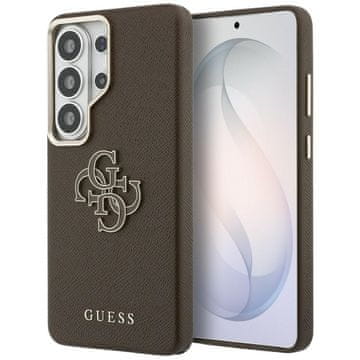 Guess Ovitek Guess Grained Big 4G Metal Logo za Samsung Galaxy S26 Ultra rjave barve