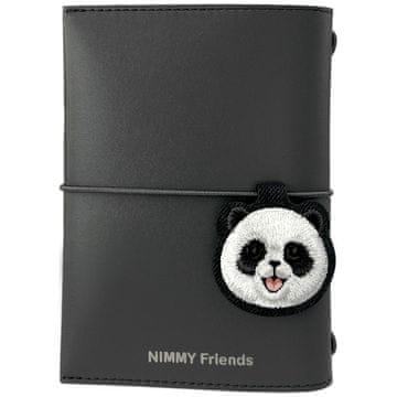 shumee Komplet 2 v 1 zvezka Nimmy New Big-Eye Cute Pets 2.0 + pisalo Panda črne barve