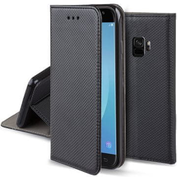 shumee Ovitek za Samsung Galaxy S9 G960 s pametnim magnetnim zapiranjem, črn + steklo